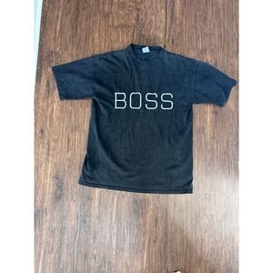 BOSS 1990s Vintage Black Mens T Shirt Extra Large USA